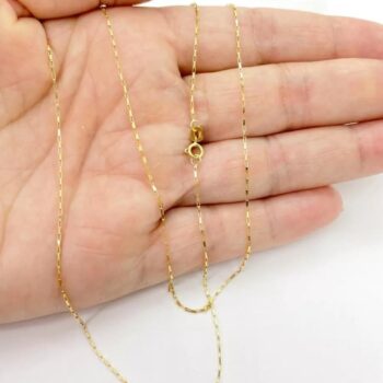 Corrente de Ouro 18K/750 Unissex modelo cartier TIJOLINHO tamanho 60 cm 1mm(fina)