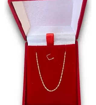 Corrente-de-Ouro-18K/750-Unissex-modelo-SINGAPURA- tamanho-40cm-(fina) 1mm REF.01