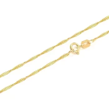 Corrente-de-Ouro-18K/750-Unissex-modelo-SINGAPURA- tamanho-50cm- 1mm