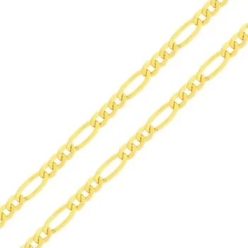 Corrente masculina 60 cm modelo Grumet 3x1 em ouro 18K/750 3mm + Pulseira  modelo Grumet 3x1 em 0uro 18K/750 3 mm com 21 cm