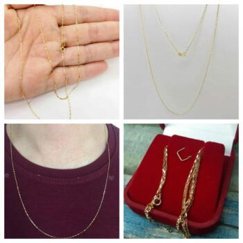 Corrente de Ouro 18K/750 modelo Cartier tijolinho modelo masculino 60cm 1mm