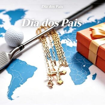 Conjunto de Corrente Cartier em Ouro 18K/750 com 5.5 gramas - 60 Cm e 2,5mm + Pingente em Cruz de Ouro 18K/750 com 0,9 gramas e 2,6 cm de cumprimento